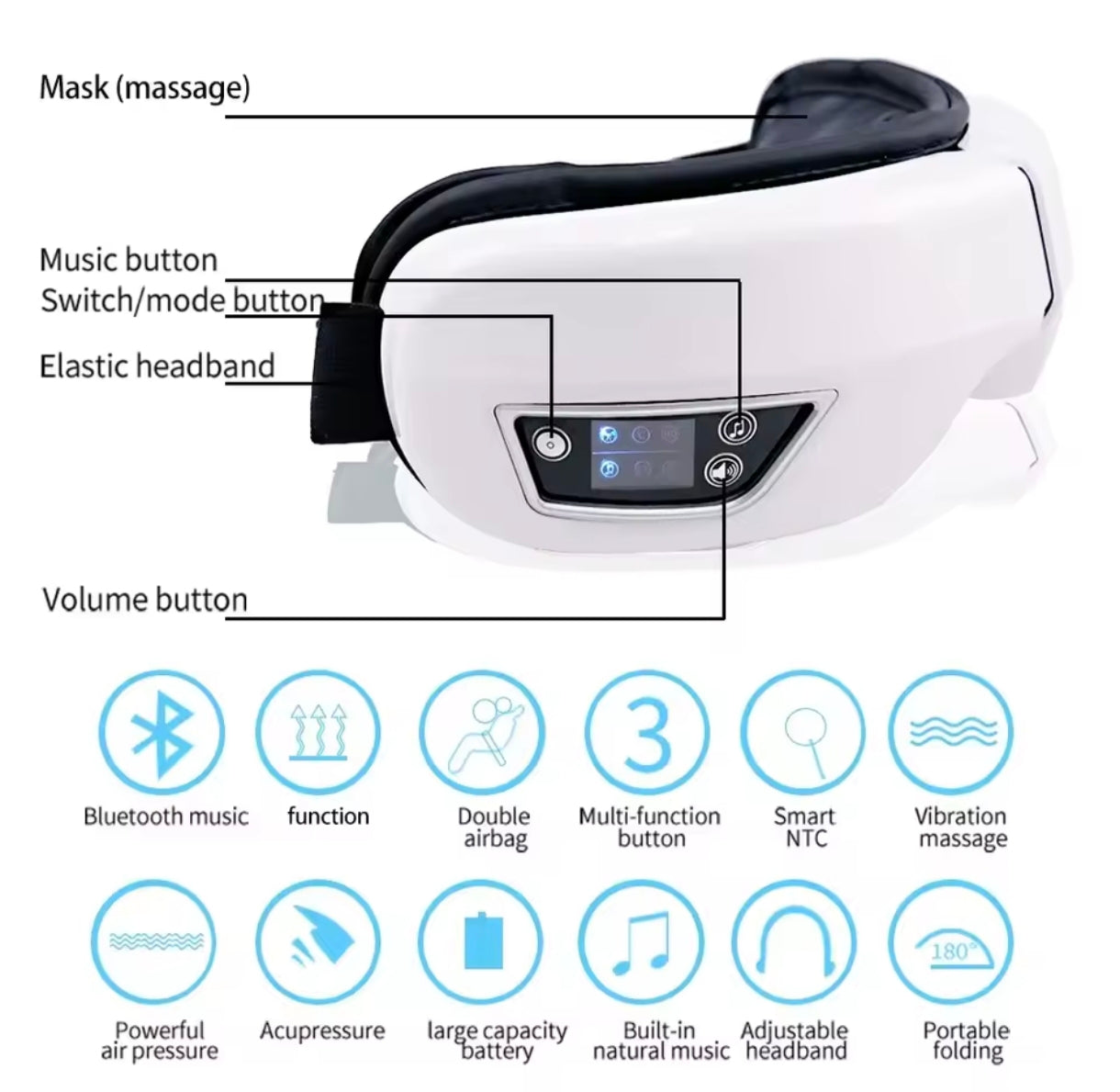 Smart Vibration Eye Massager With Music