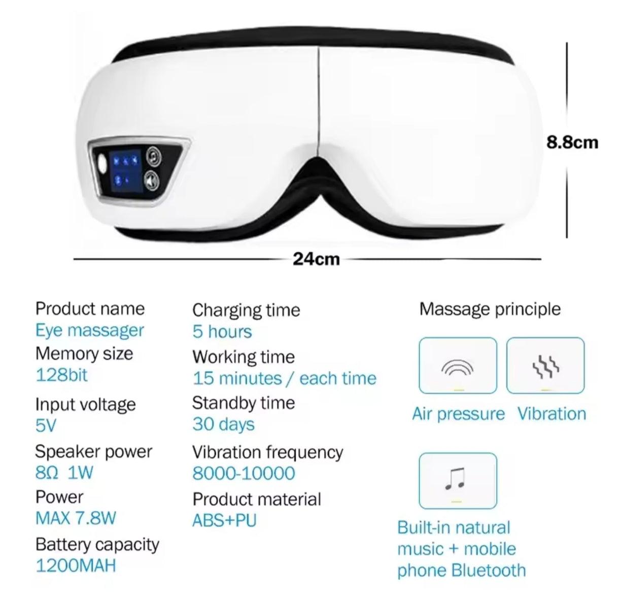 Smart Vibration Eye Massager With Music