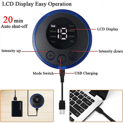 USB Rechargeable EMS Muscle Stimulator – 3 in 1 Smart Trainer